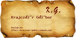 Krajczár Gábor névjegykártya
